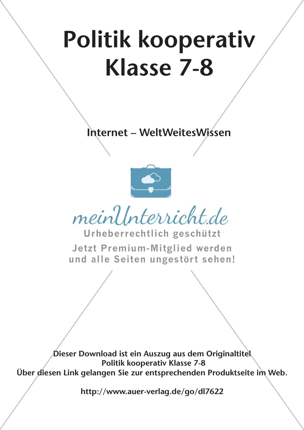 Politik kooperativ - Internet: WeltWeitesWissen Preview 2
