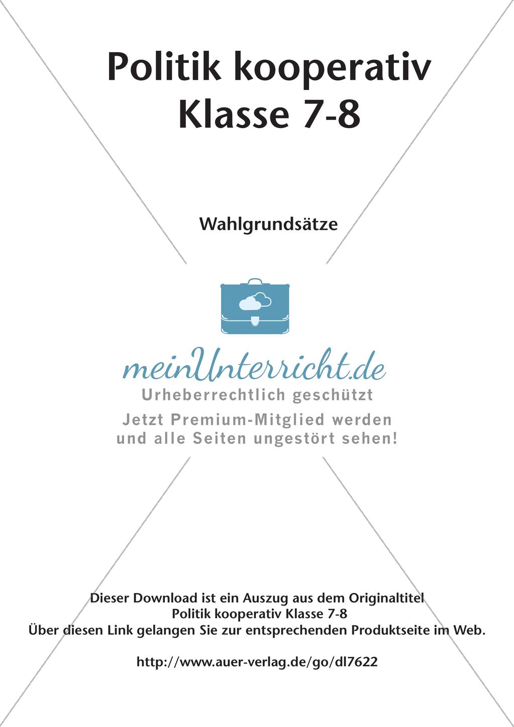 Politik kooperativ - Wahlgrundsätze Preview 2