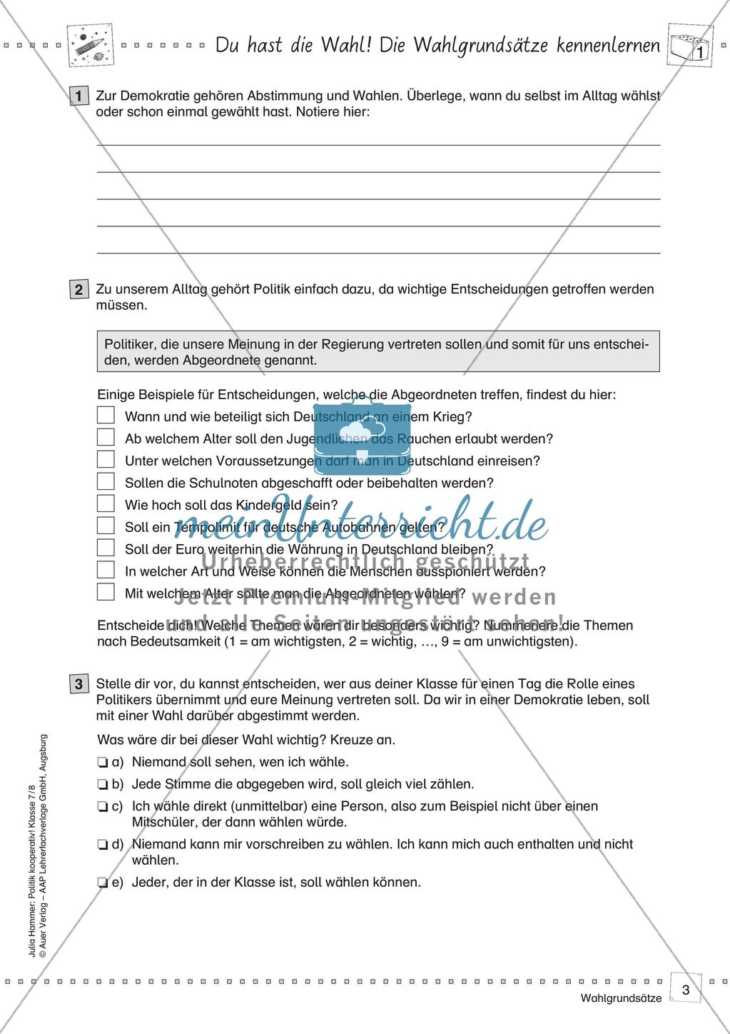 Politik kooperativ - Wahlgrundsätze Preview 5
