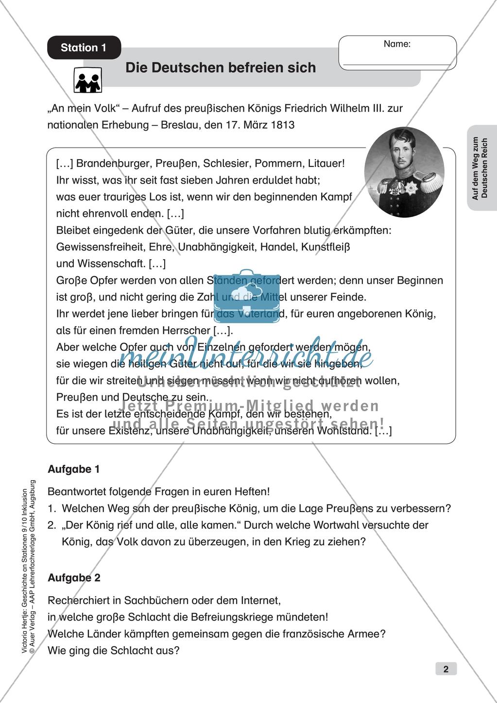 Geschichte an Stationen - Inklusion: Auf dem Weg zum Deutschen Reich Preview 4
