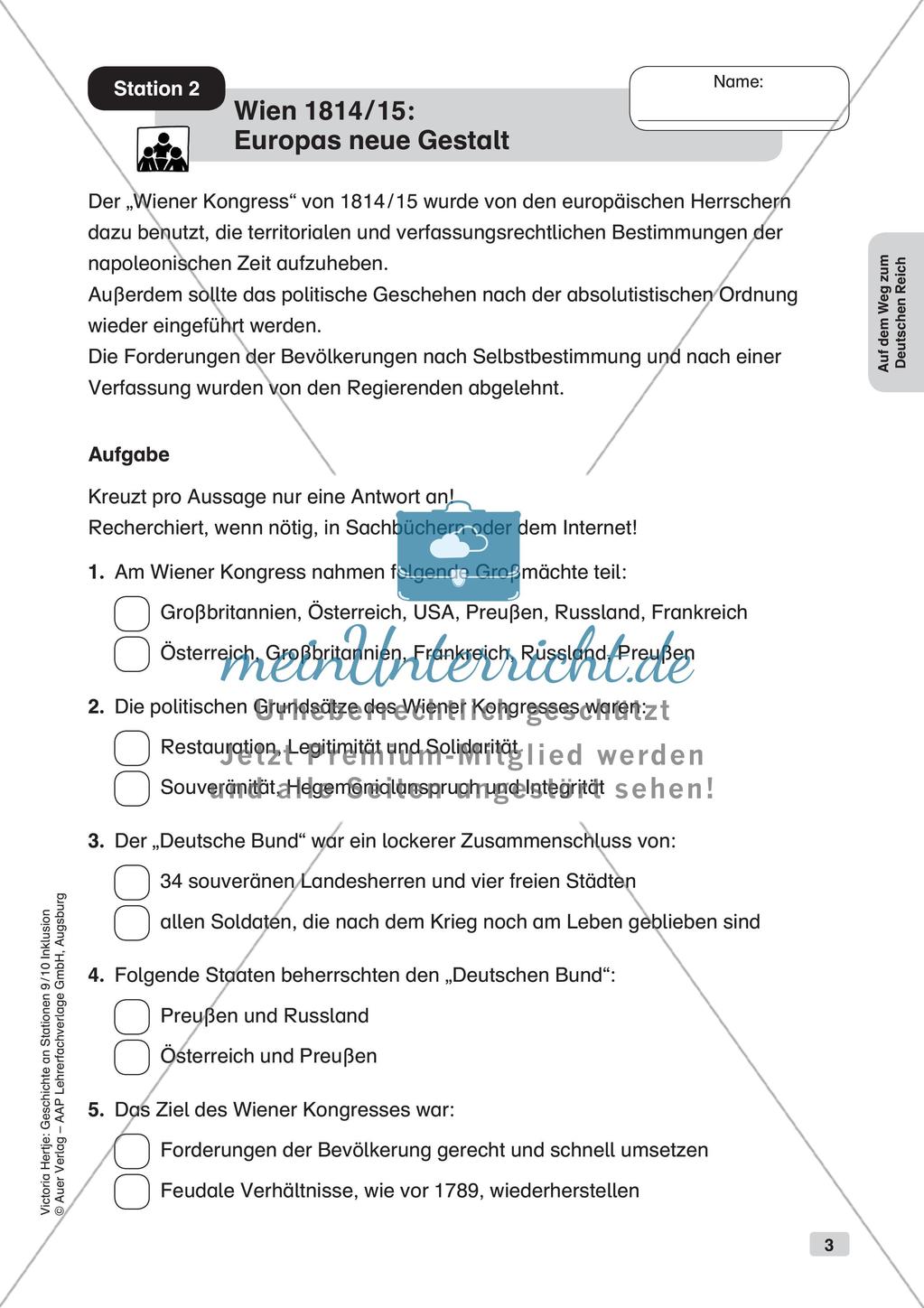 Geschichte an Stationen - Inklusion: Auf dem Weg zum Deutschen Reich Preview 5
