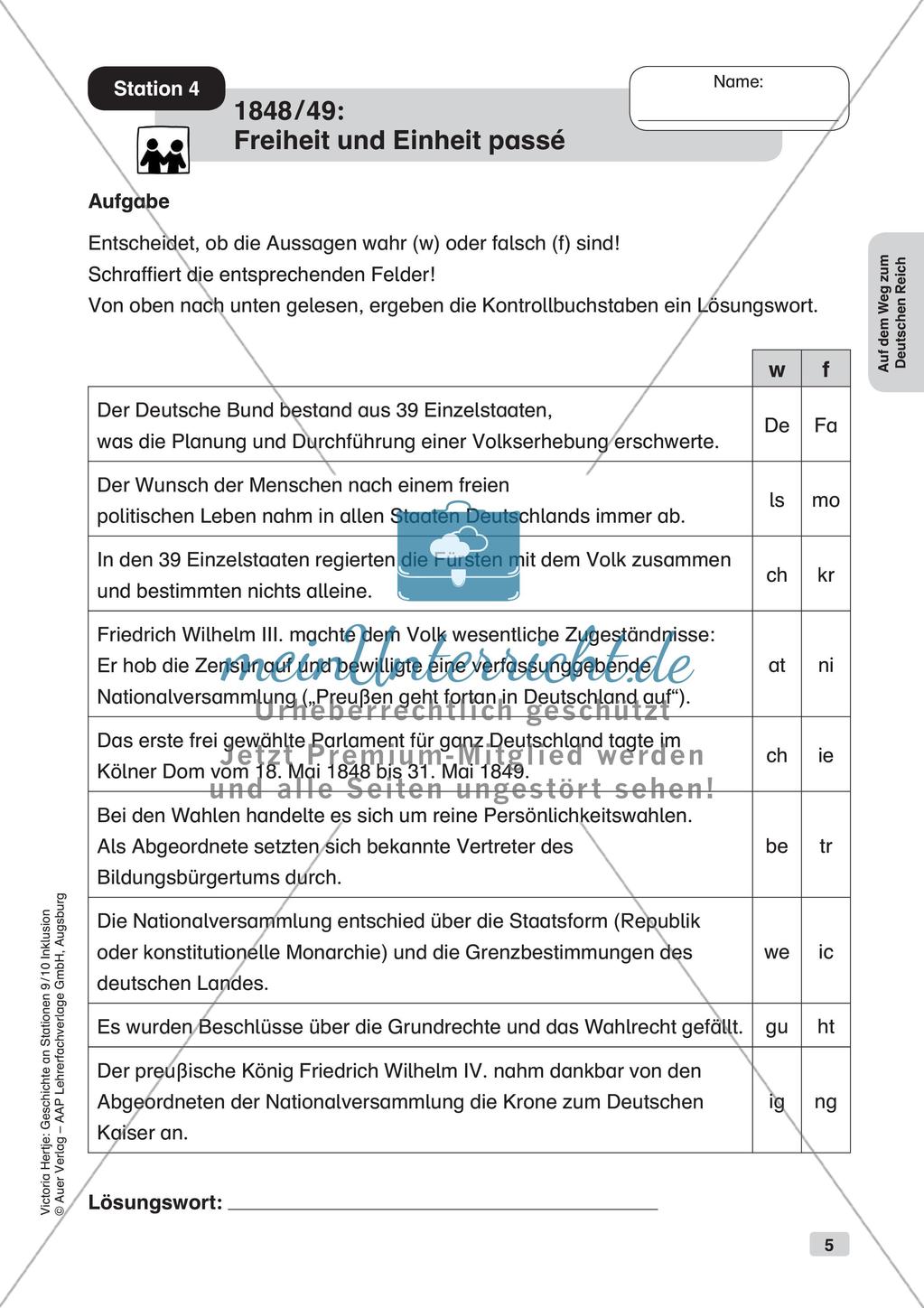 Geschichte an Stationen - Inklusion: Auf dem Weg zum Deutschen Reich Preview 7