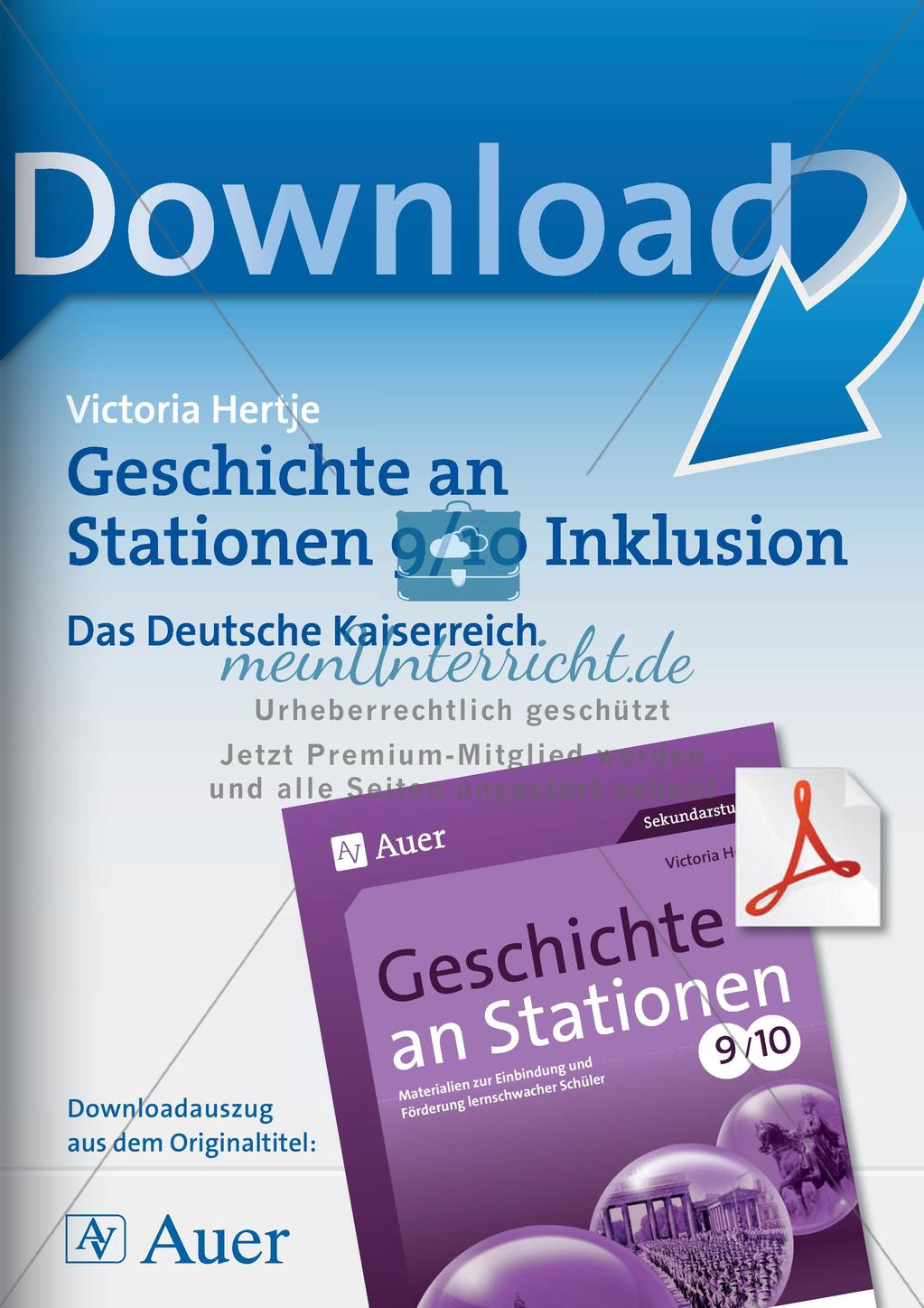 Geschichte an Stationen - Inklusion: Das Deutsche Kaiserreich Preview 1