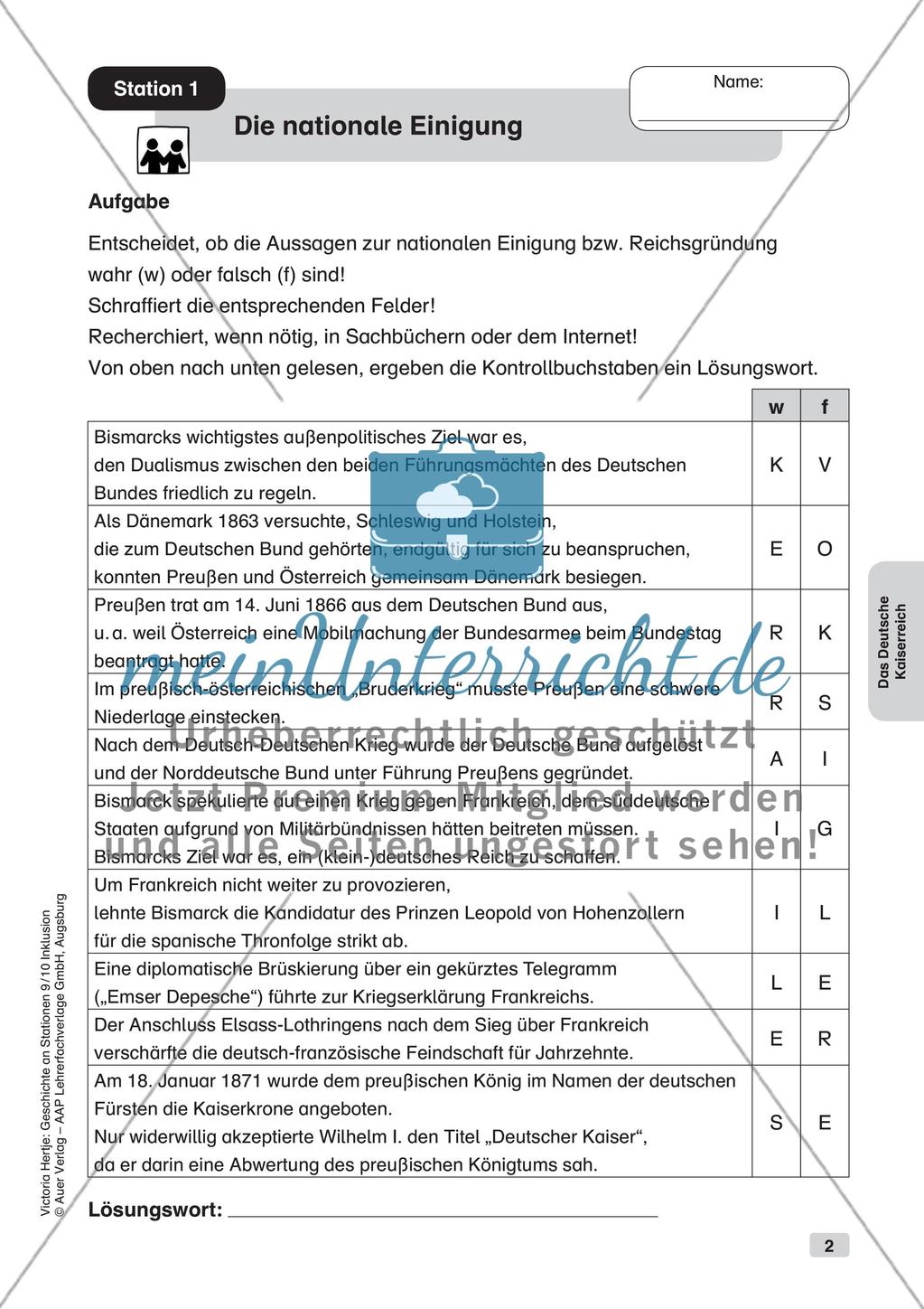 Geschichte an Stationen - Inklusion: Das Deutsche Kaiserreich Preview 4