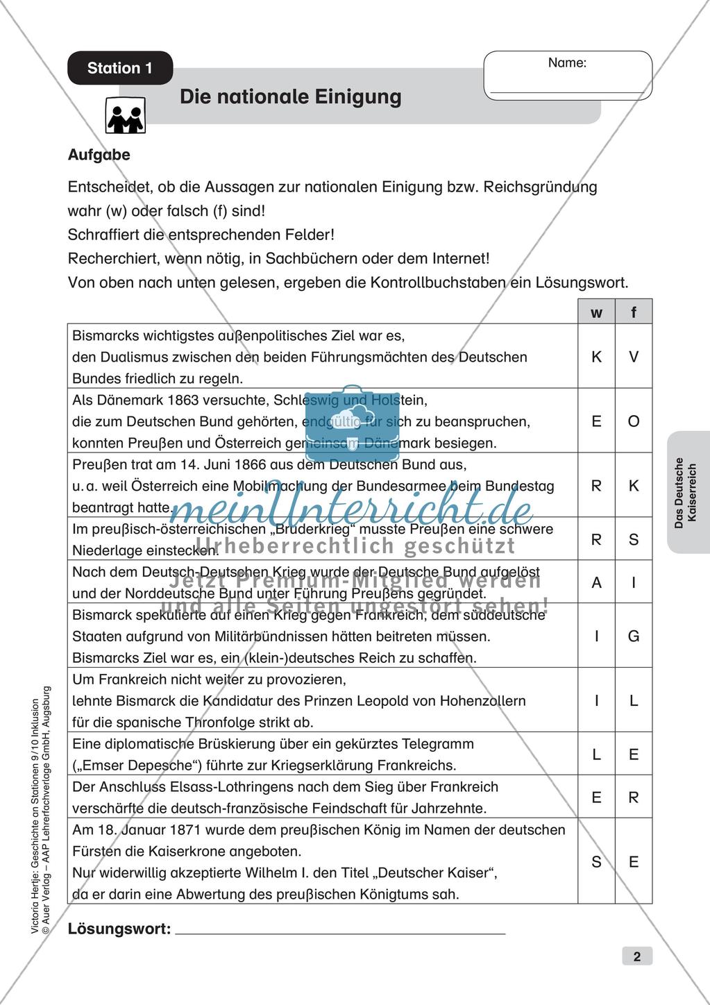Geschichte an Stationen - Inklusion: Das Deutsche Kaiserreich Preview 4