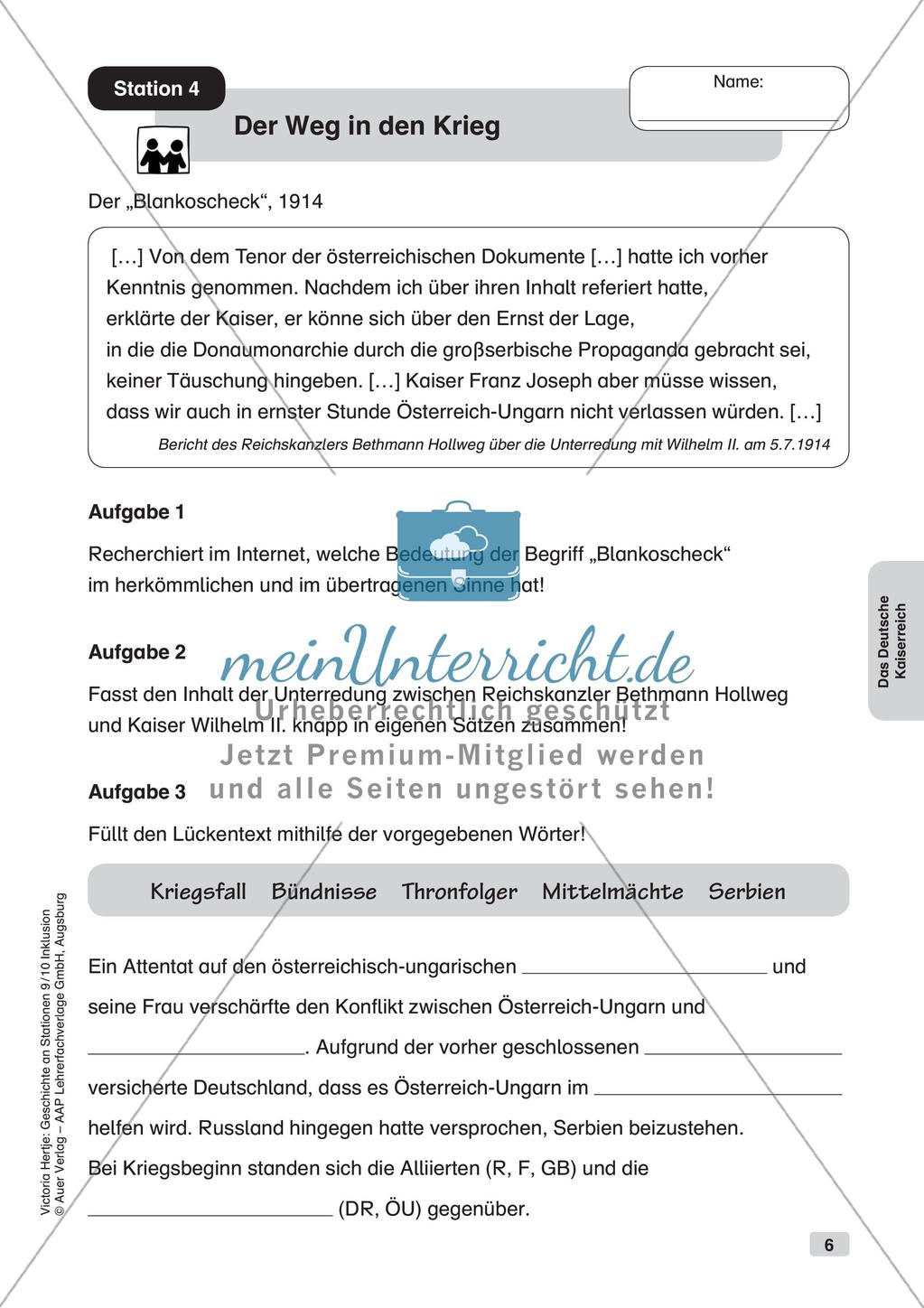 Geschichte an Stationen - Inklusion: Das Deutsche Kaiserreich Preview 8