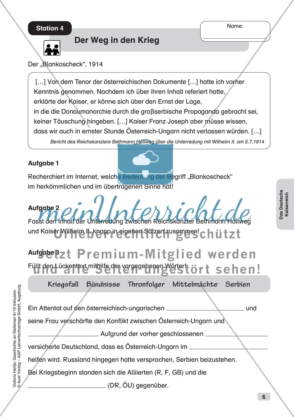 Geschichte an Stationen - Inklusion: Das Deutsche Kaiserreich Preview 8