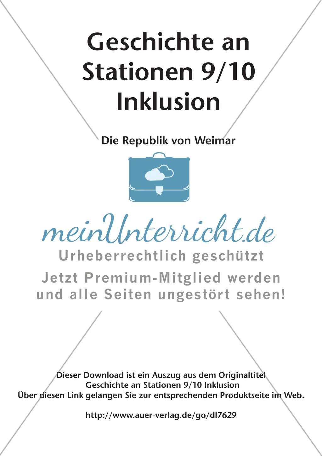 Geschichte an Stationen - Inklusion: Die Republik von Weimar Preview 2