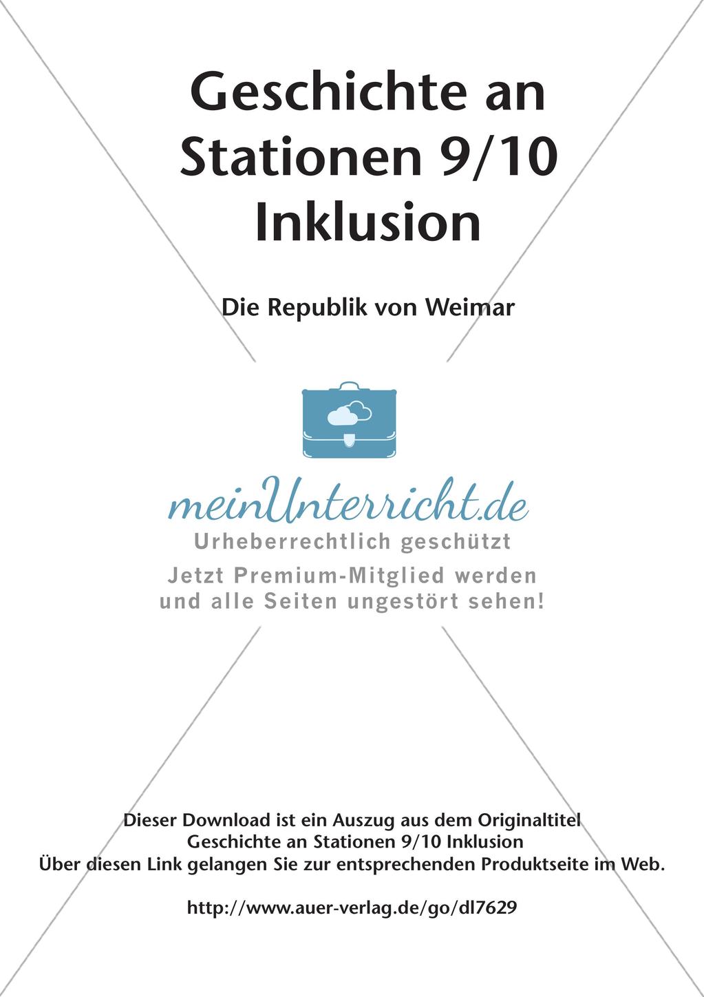 Geschichte an Stationen - Inklusion: Die Republik von Weimar Preview 2