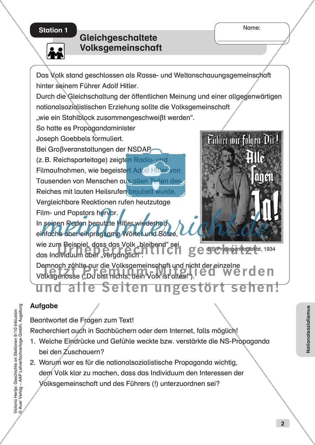 Geschichte an Stationen - Inklusion: Nationalsozialismus Preview 4