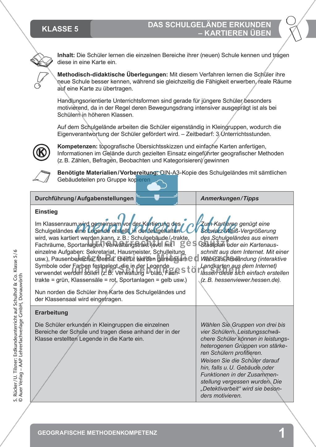 Erdkunde auf dem Schulhof: Geografische Methodenkompetenz Preview 3