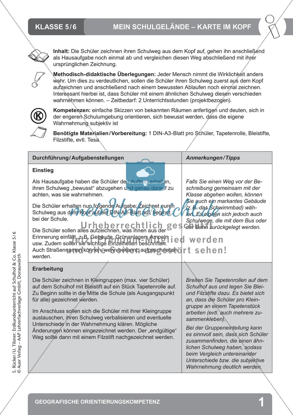 Erdkunde auf dem Schulhof: Geografische Orientierungskompetenz Preview 3