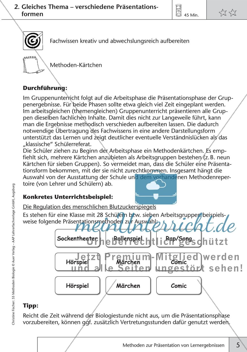 Methoden Biologie: Präsentation von Lernergebnissen Preview 7