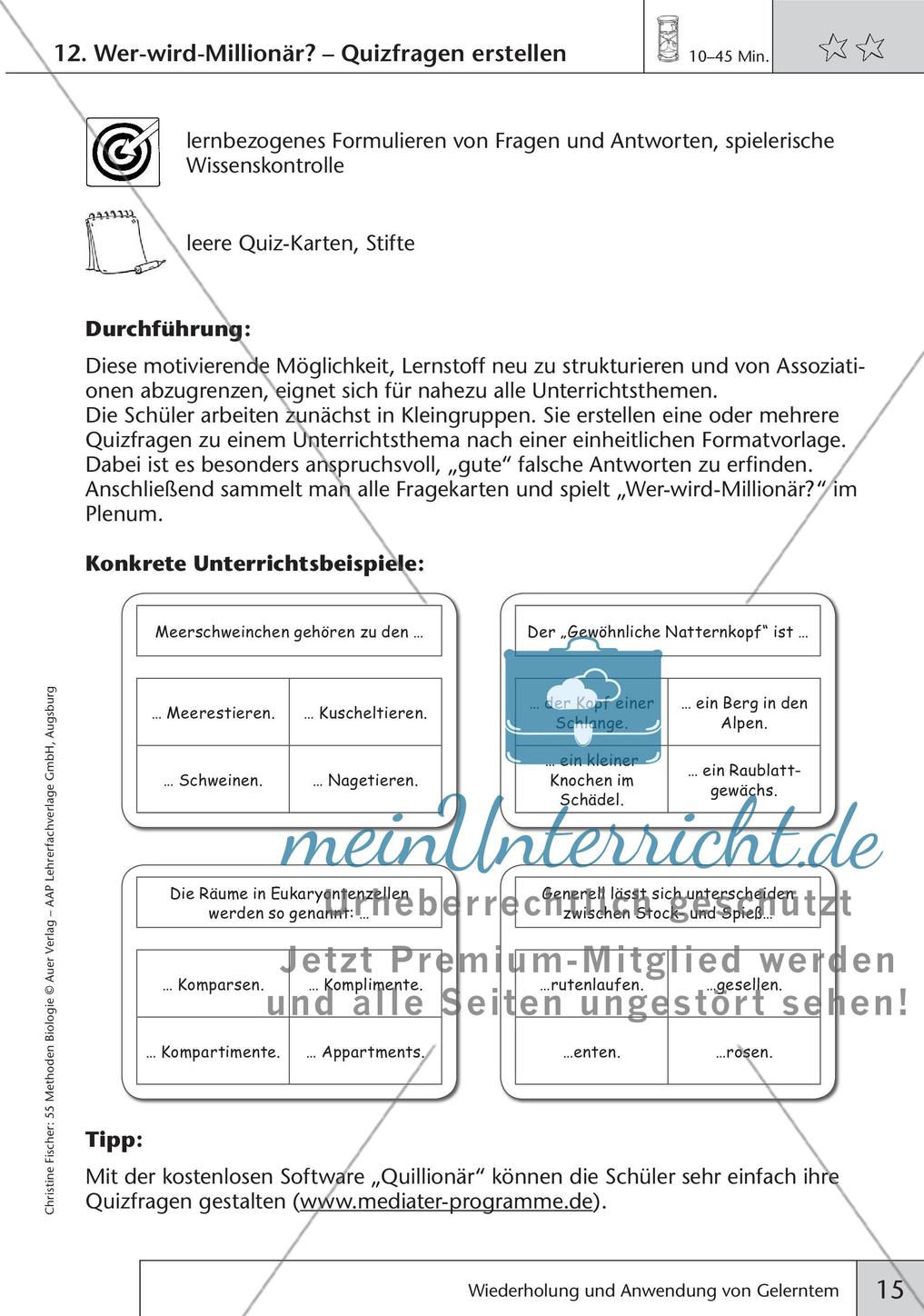 Methoden Biologie: Wiederholung und Anwendung von Gelerntem Preview 17