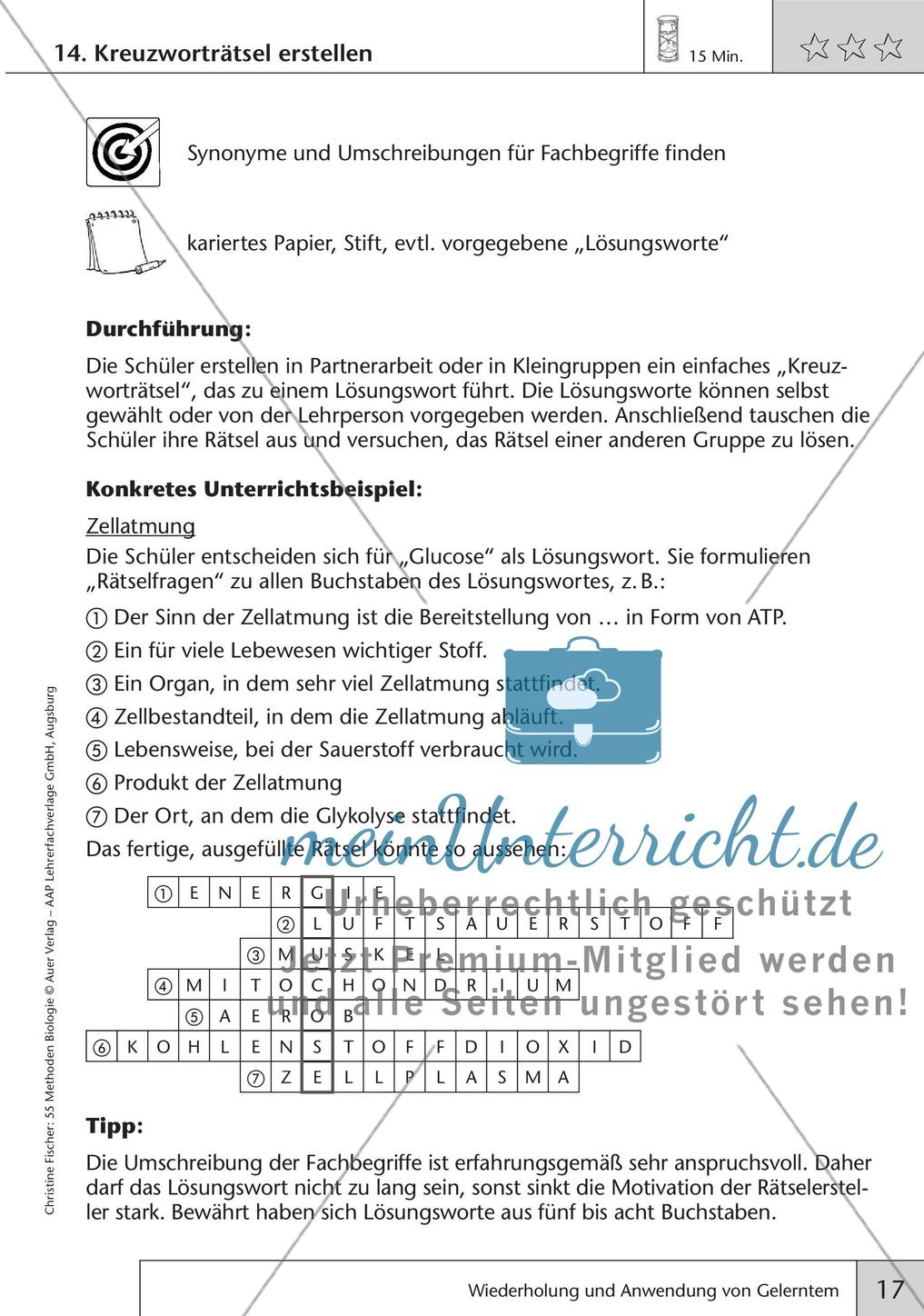 Methoden Biologie: Wiederholung und Anwendung von Gelerntem Preview 19