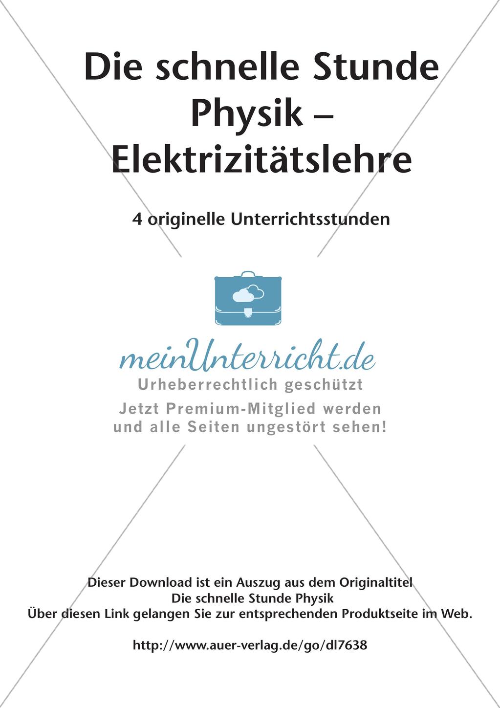 Die schnelle Stunde Physik: Elektrizitätslehre Preview 2