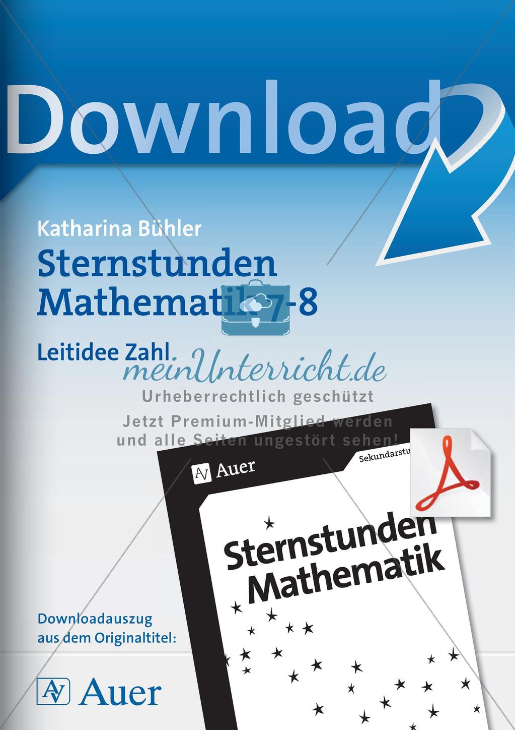 Sternstunden Mathematik: Leitidee Zahl Preview 1