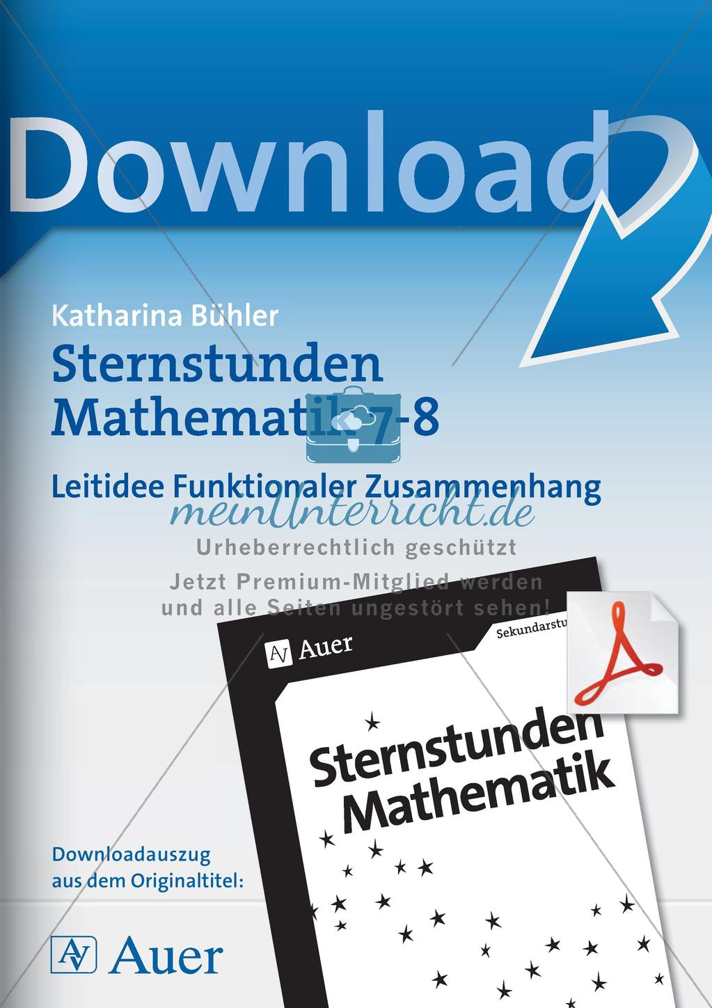 Sternstunden Mathematik: Leitidee Funktionaler Zusammenhang Preview 1