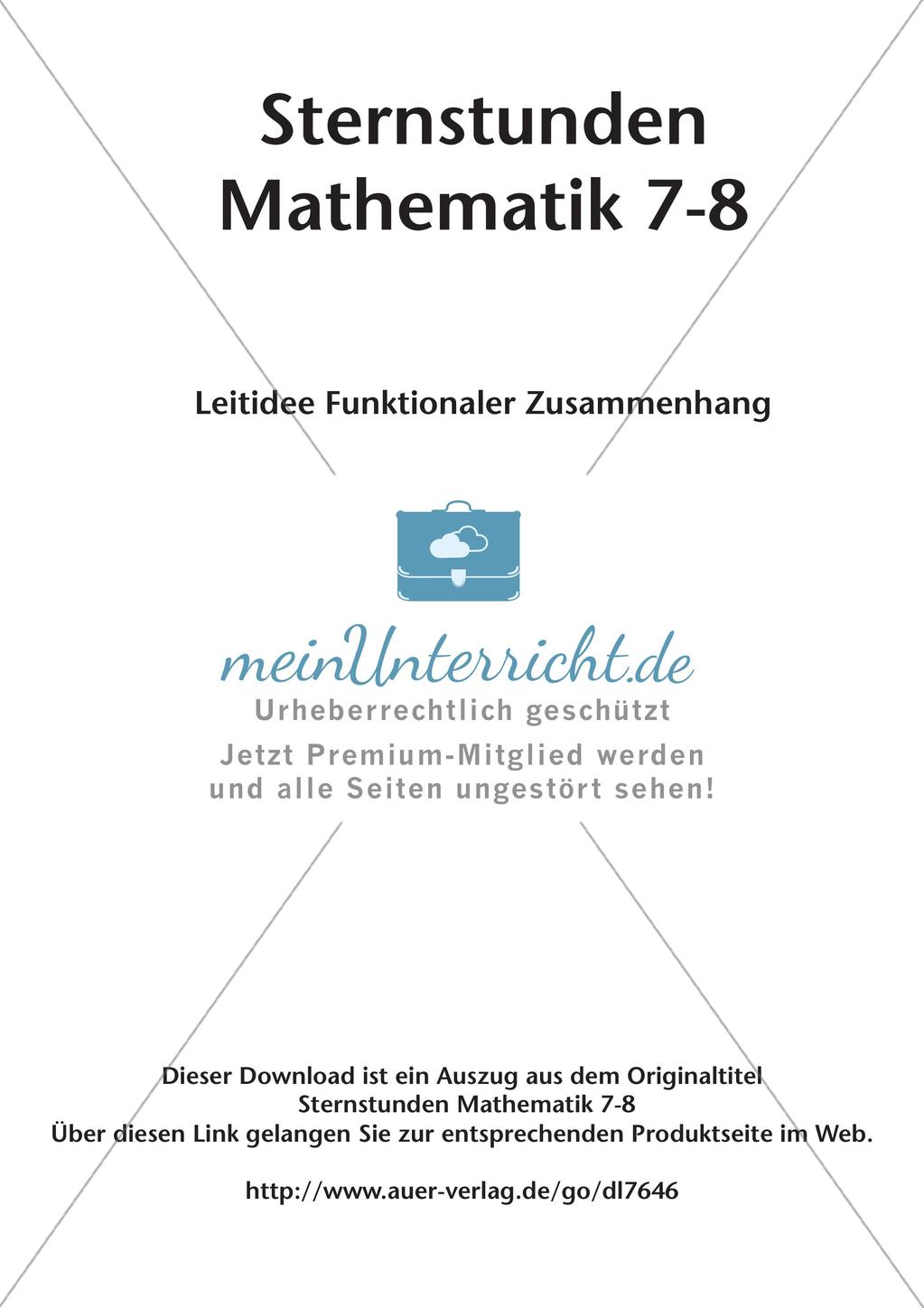 Sternstunden Mathematik: Leitidee Funktionaler Zusammenhang Preview 2
