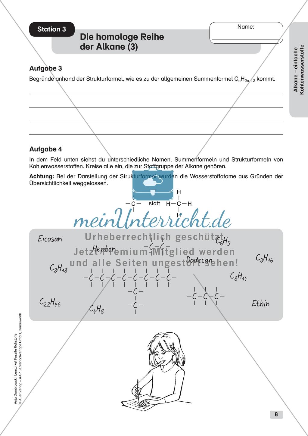 Chemie an Stationen: Alkane - einfache Kohlenwasserstoffe Preview 10