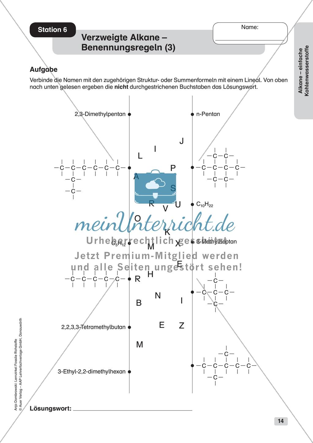 Chemie an Stationen: Alkane - einfache Kohlenwasserstoffe Preview 16