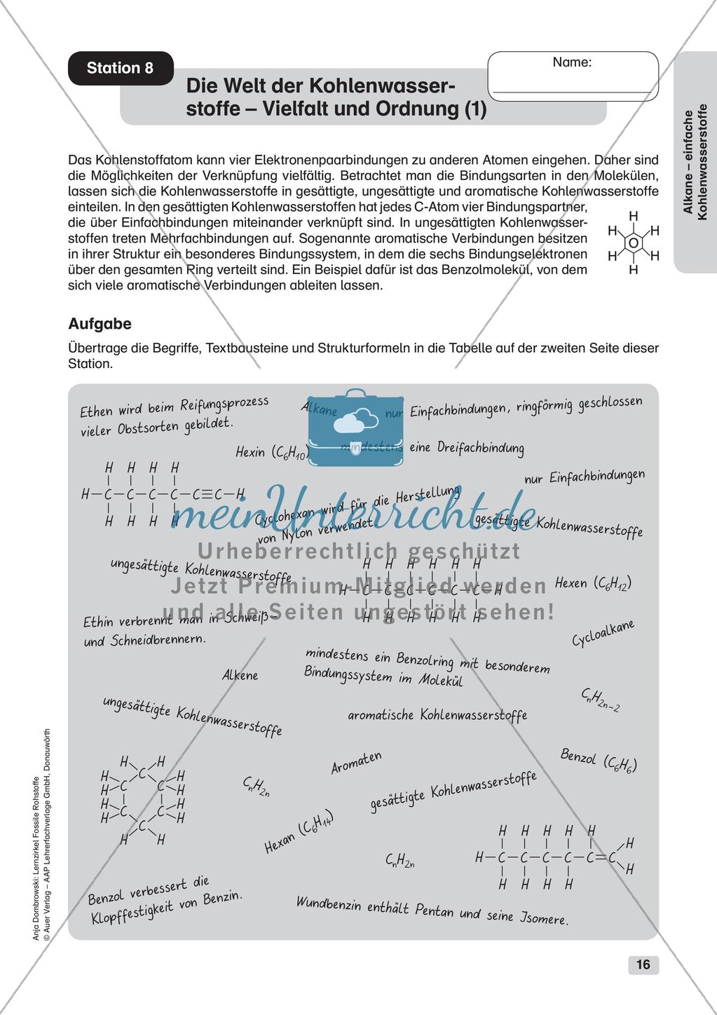 Chemie an Stationen: Alkane - einfache Kohlenwasserstoffe Preview 18