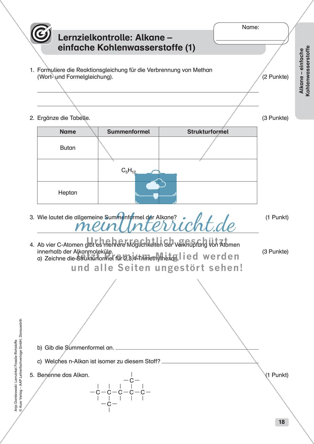 Chemie an Stationen: Alkane - einfache Kohlenwasserstoffe Preview 20
