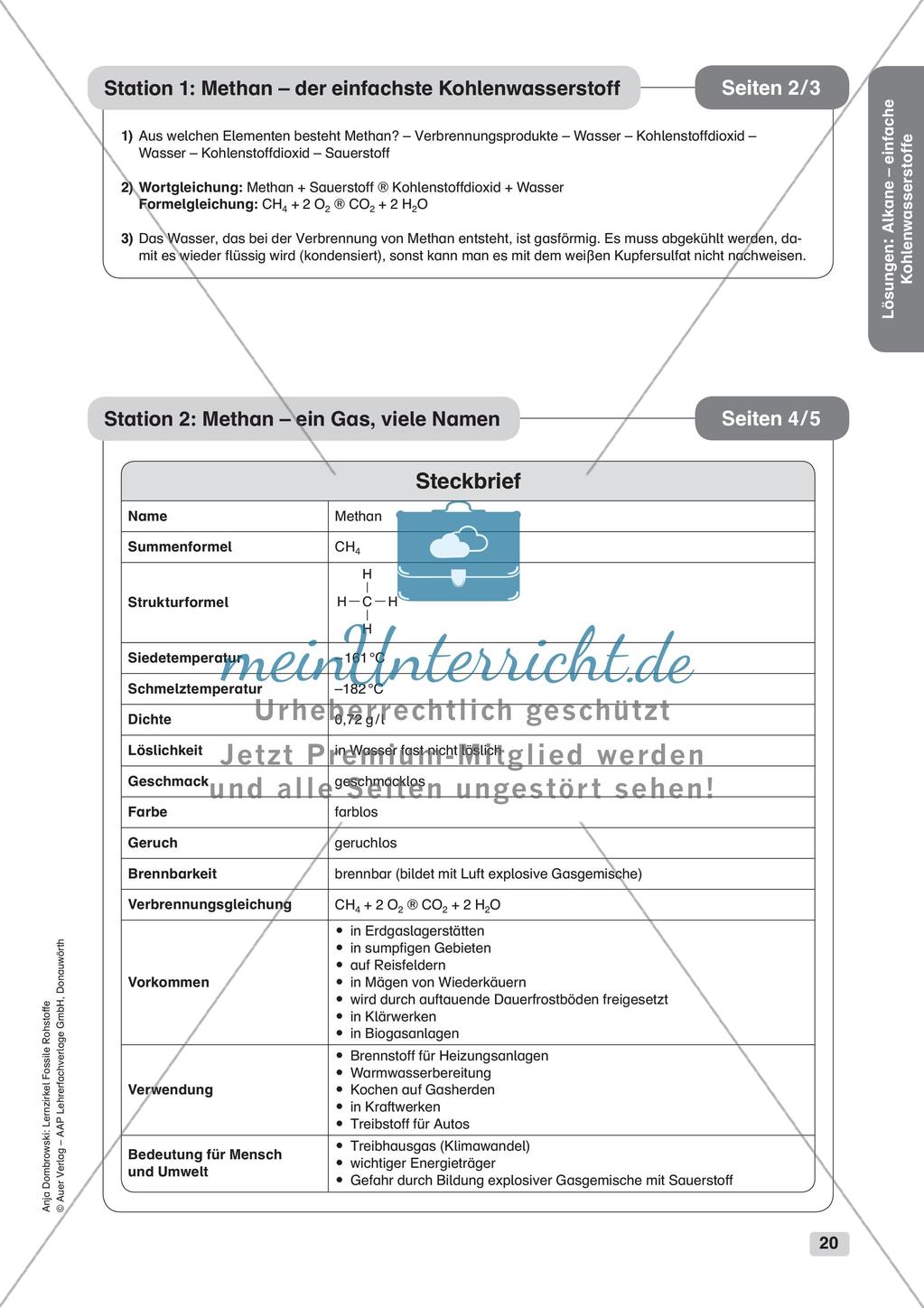 Chemie an Stationen: Alkane - einfache Kohlenwasserstoffe Preview 22