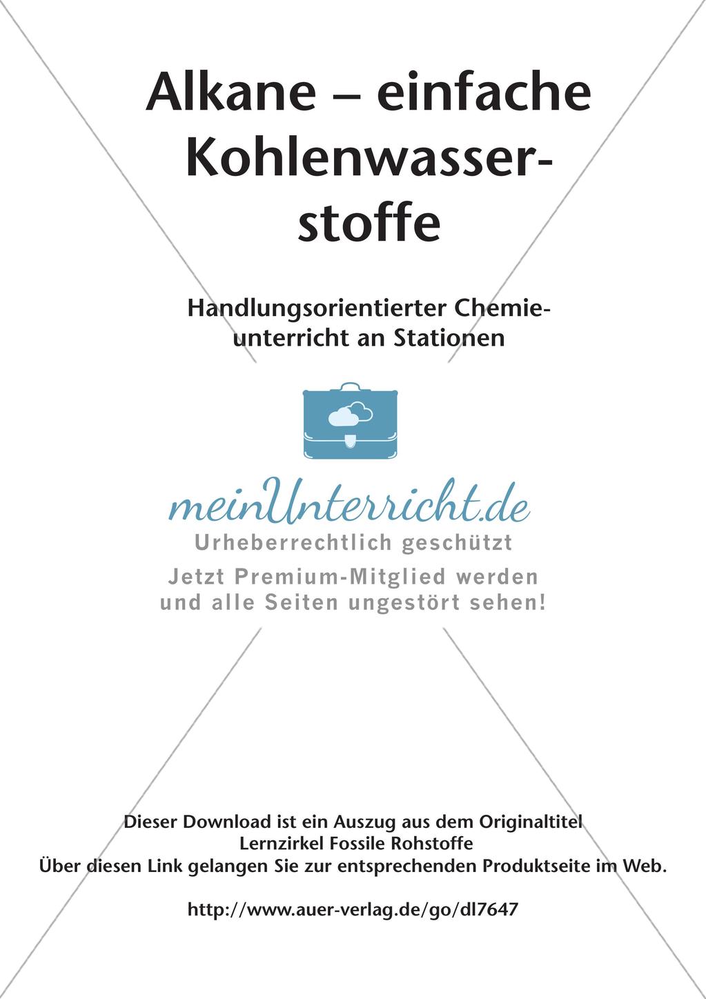 Chemie an Stationen: Alkane - einfache Kohlenwasserstoffe Preview 2