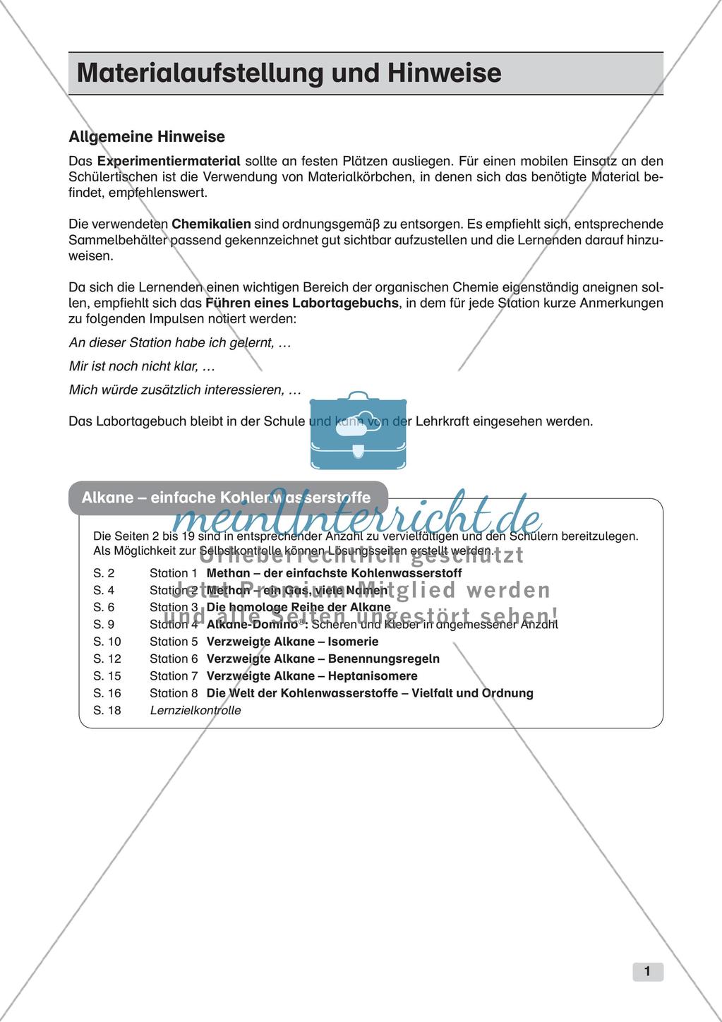 Chemie an Stationen: Alkane - einfache Kohlenwasserstoffe Preview 3