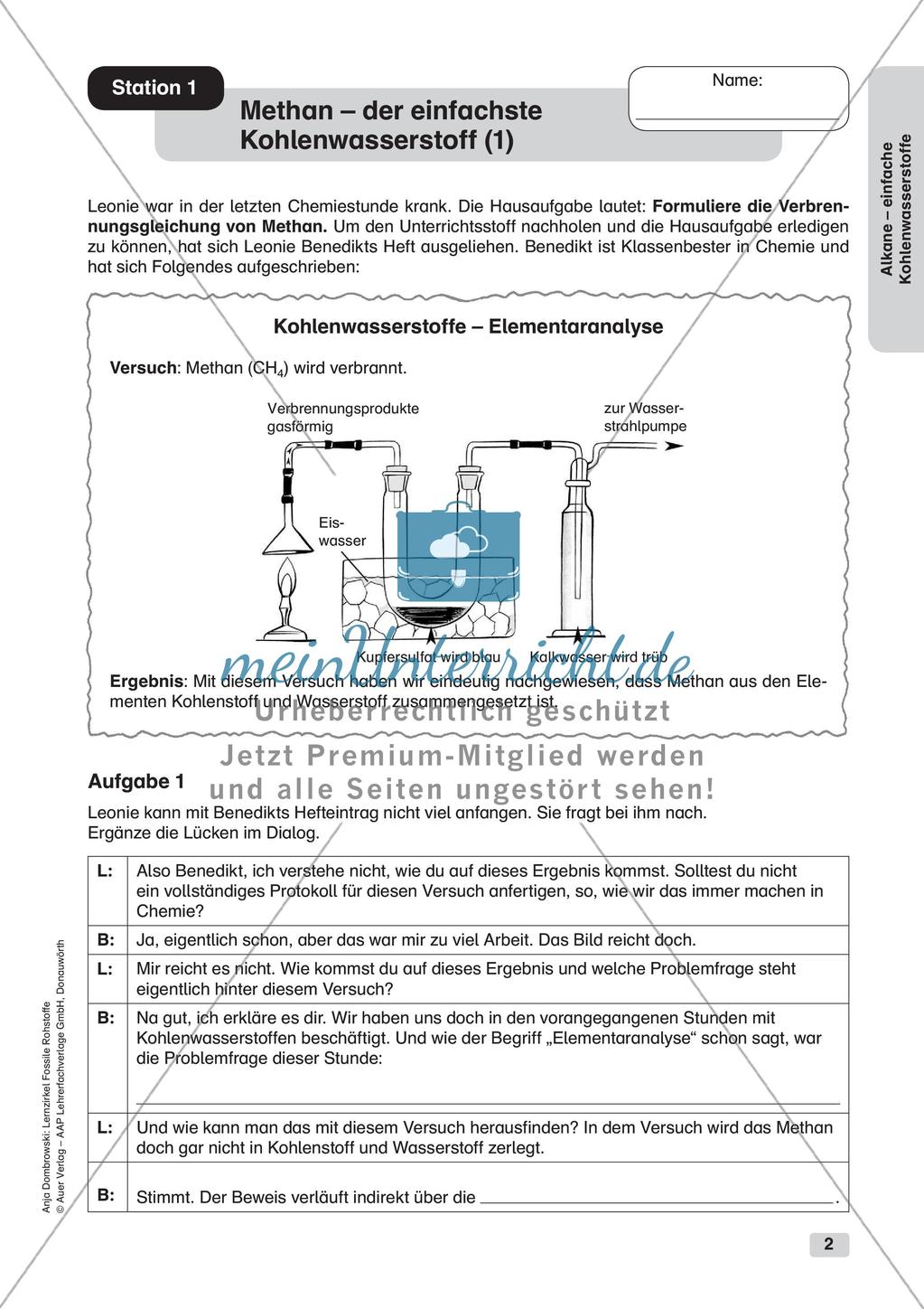 Chemie an Stationen: Alkane - einfache Kohlenwasserstoffe Preview 4