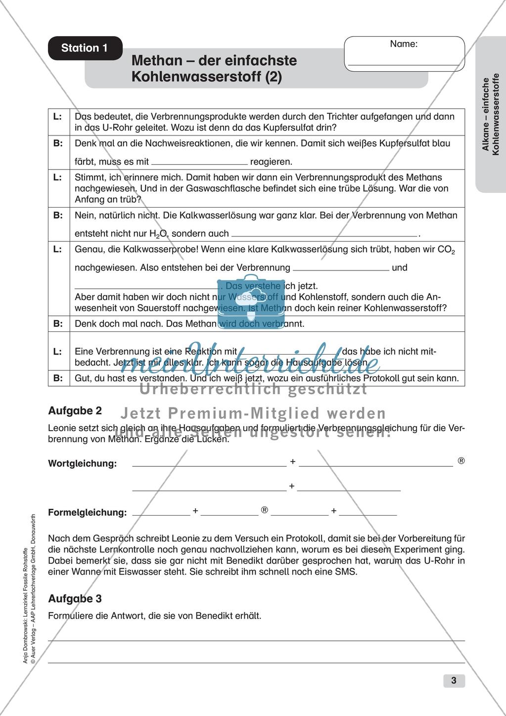Chemie an Stationen: Alkane - einfache Kohlenwasserstoffe Preview 5