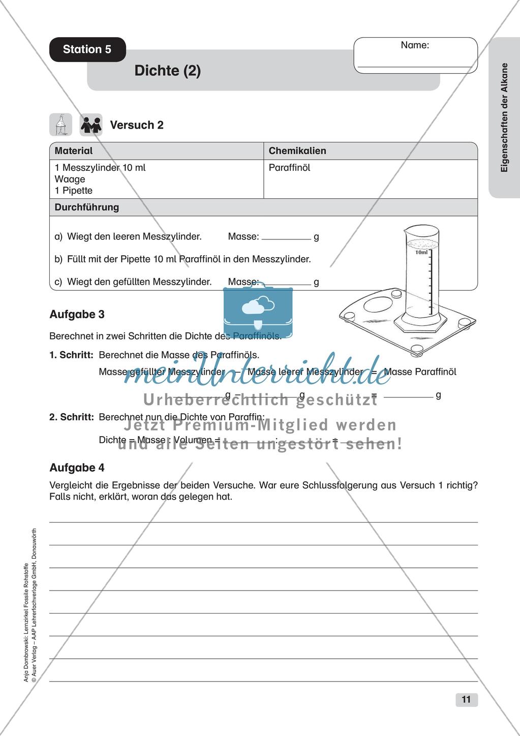 Chemie an Stationen: Eigenschaften der Alkane Preview 13
