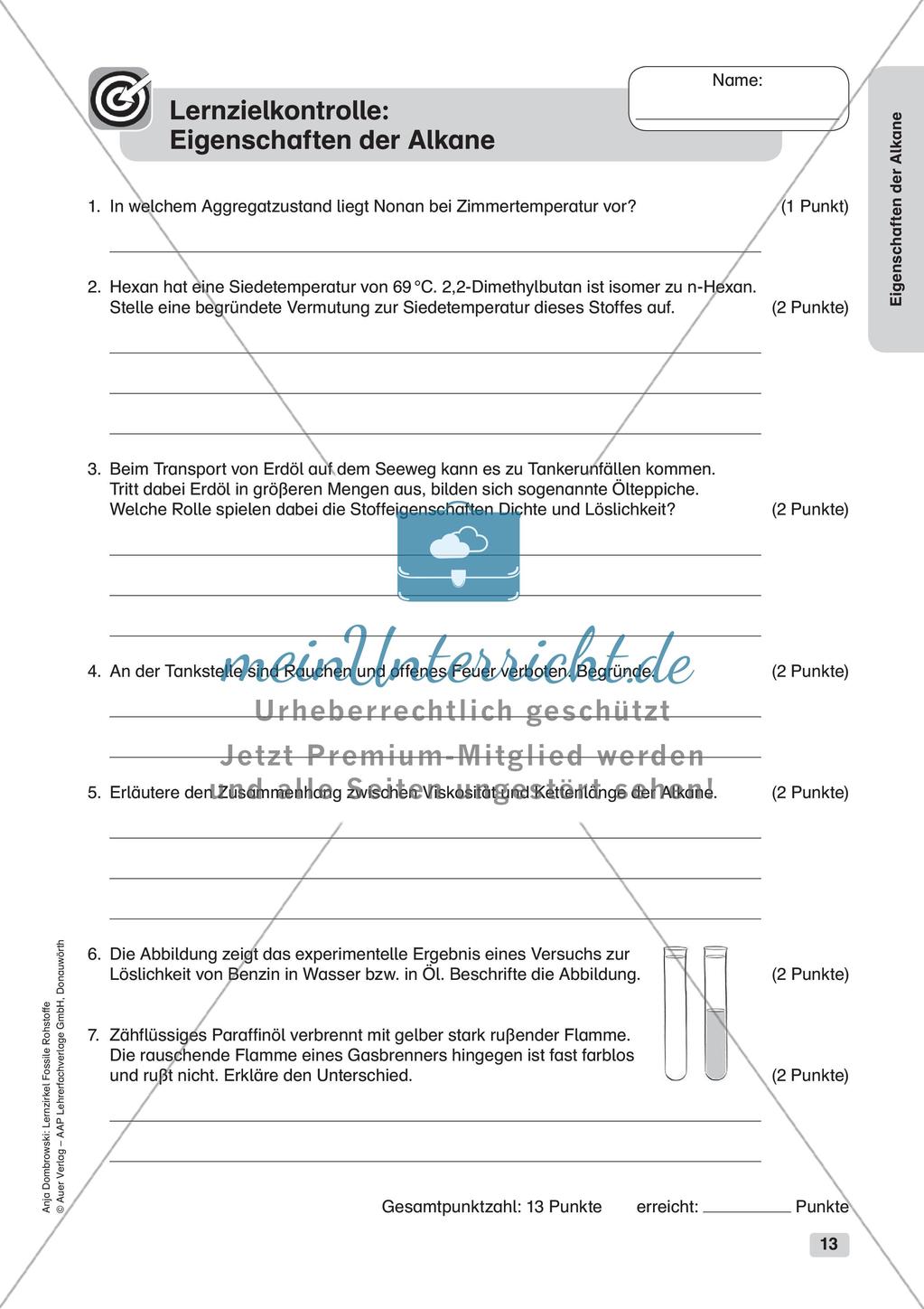 Chemie an Stationen: Eigenschaften der Alkane Preview 15