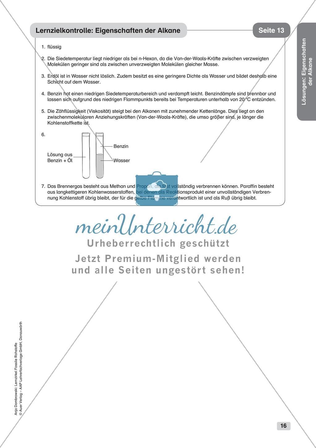 Chemie an Stationen: Eigenschaften der Alkane Preview 18