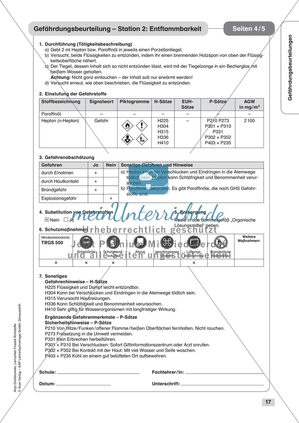 Chemie an Stationen: Eigenschaften der Alkane Preview 19