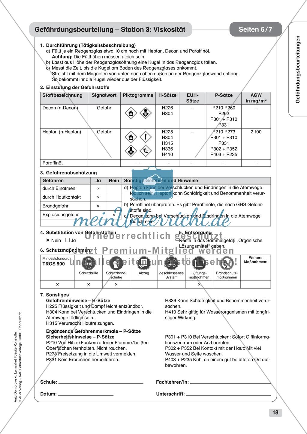 Chemie an Stationen: Eigenschaften der Alkane Preview 20
