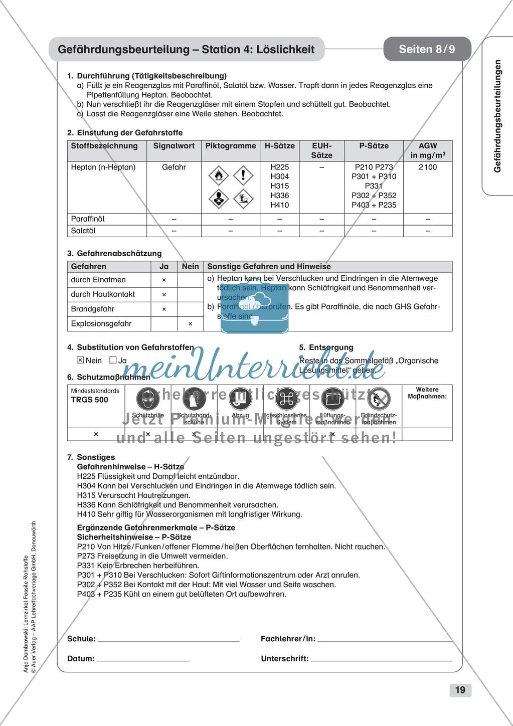 Chemie an Stationen: Eigenschaften der Alkane Preview 21
