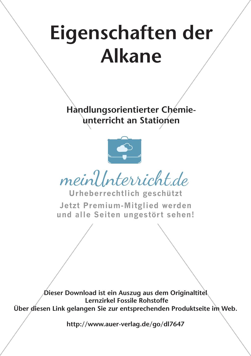 Chemie an Stationen: Eigenschaften der Alkane Preview 2
