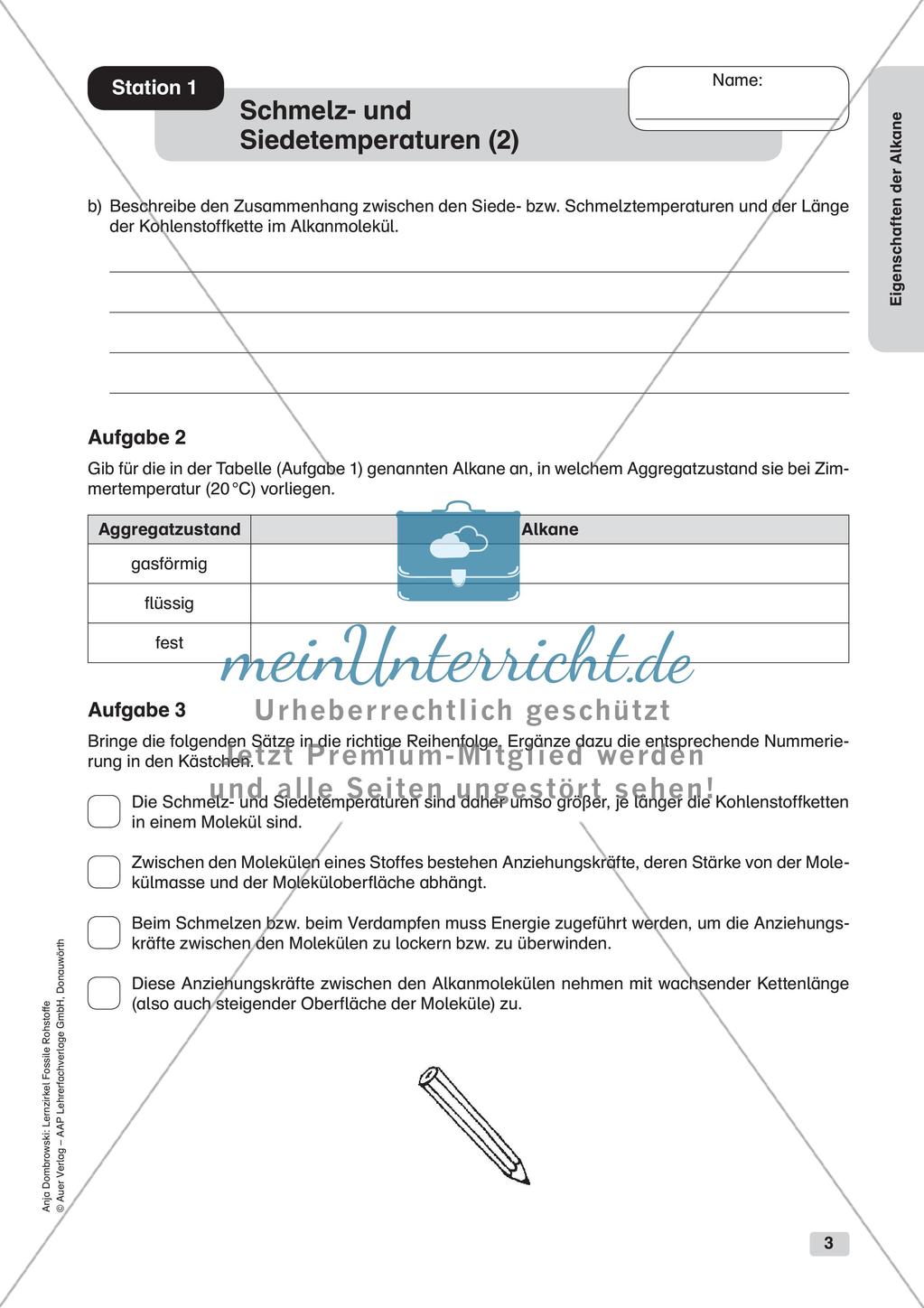 Chemie an Stationen: Eigenschaften der Alkane Preview 5