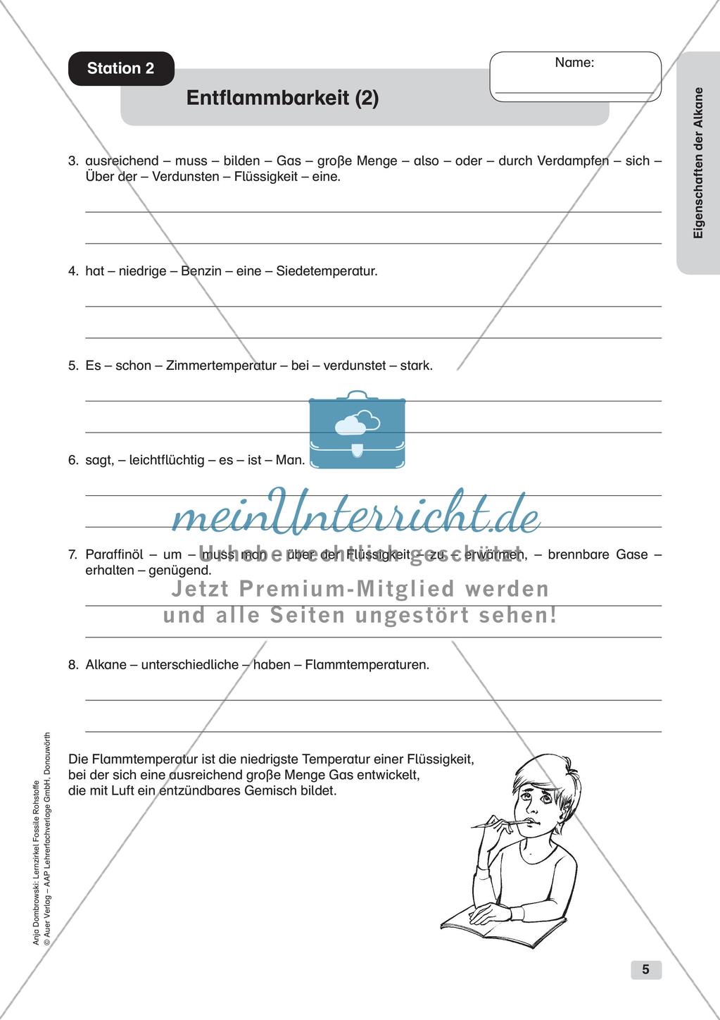 Chemie an Stationen: Eigenschaften der Alkane Preview 7
