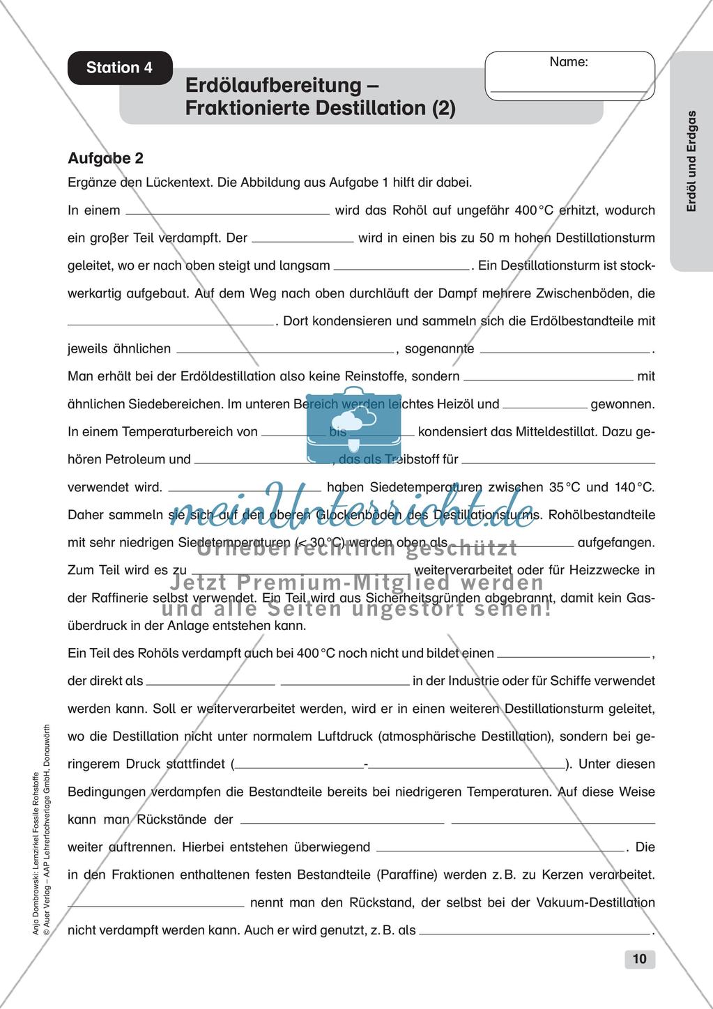 Chemie an Stationen: Erdöl und Erdgas Preview 12