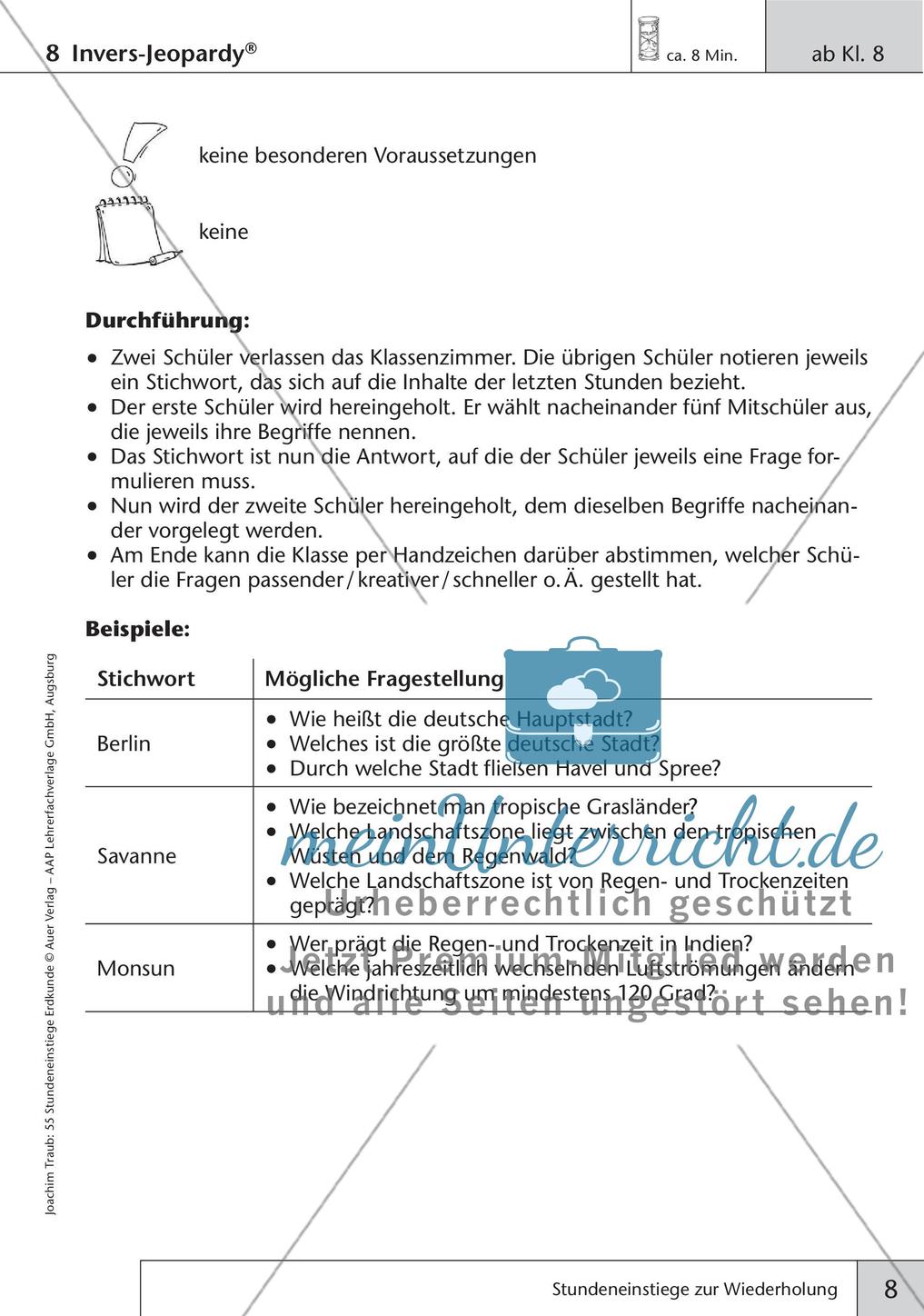 Stundeneinstiege Erdkunde: Wiederholung Preview 10