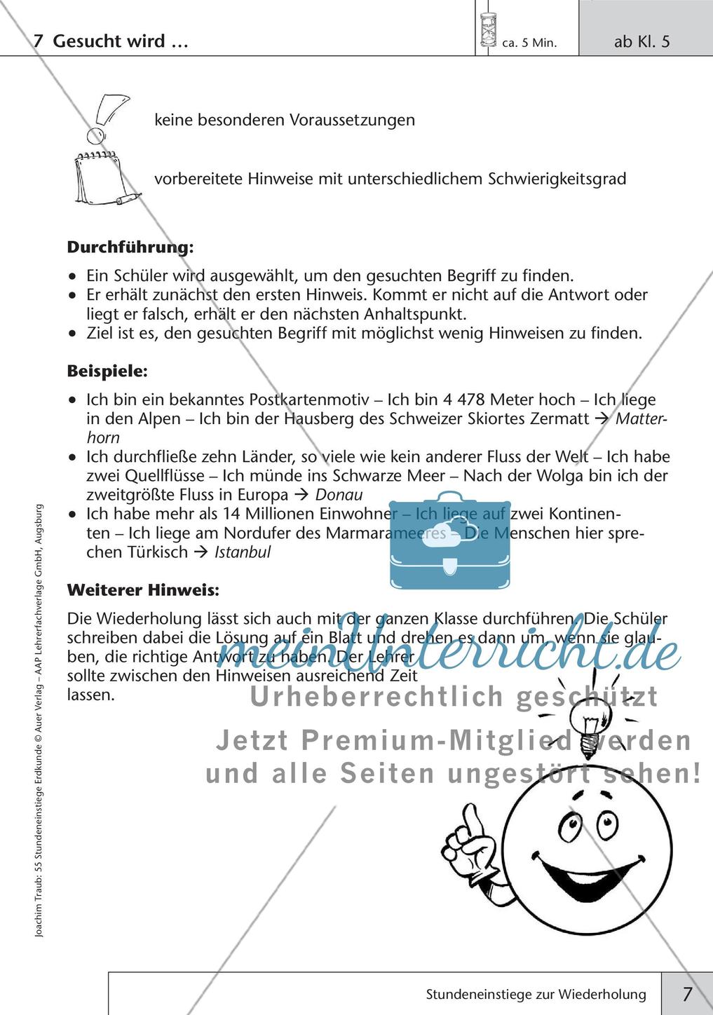 Stundeneinstiege Erdkunde: Wiederholung Preview 9