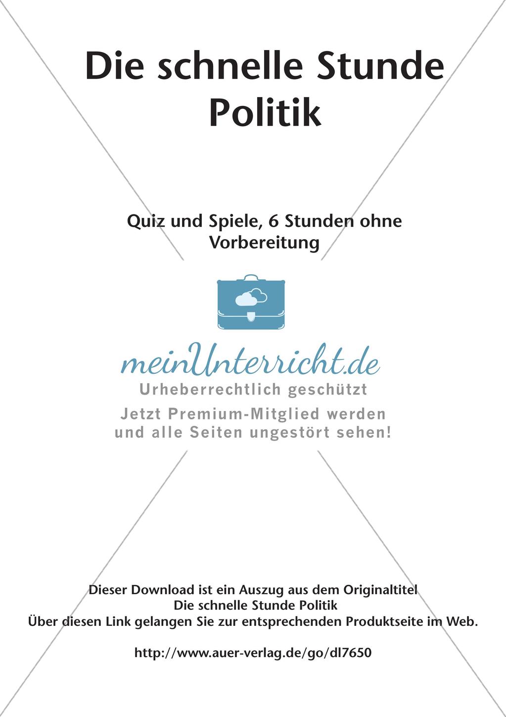 Die schnelle Stunde Politik: Quiz und Spiele Preview 2