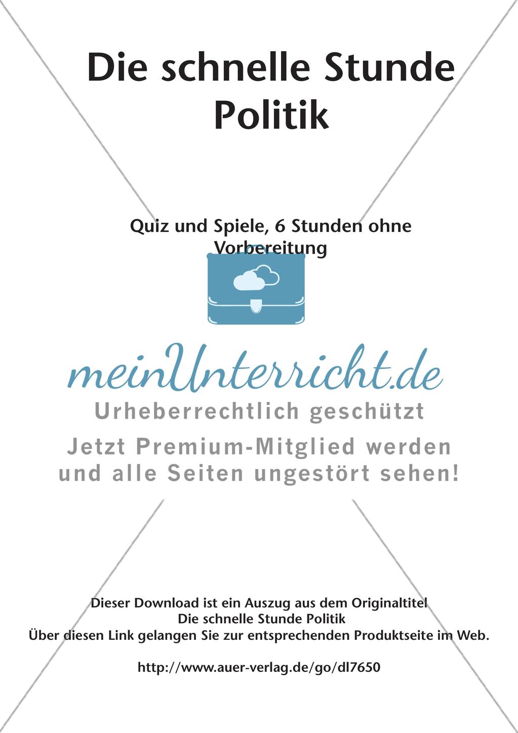 Die schnelle Stunde Politik: Quiz und Spiele Preview 2
