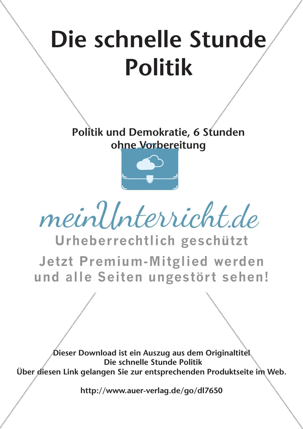 Die schnelle Stunde Politik: Politik und Demokratie Preview 2