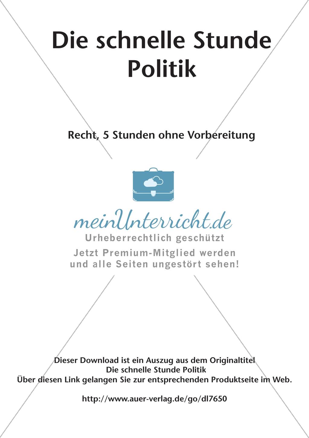 Die schnelle Stunde Politik: Recht Preview 2