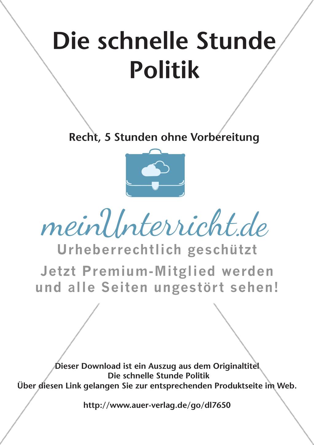 Die schnelle Stunde Politik: Recht Preview 2
