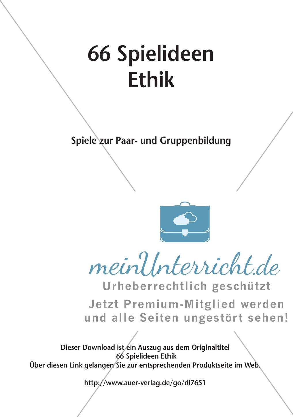 66 Spielideen Ethik: Spiele zur Paar- und Gruppenbildung Preview 2
